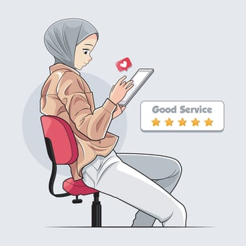 Muslim business woman. Young women in hijab who love product and service concepts vector illustration free download