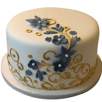 Delicious decorated fondant cake on transparent background png
