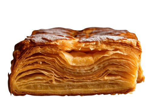 Freshly baked crusty croissants isolated on transparent background png