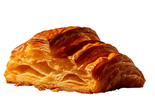 Freshly baked crusty croissants isolated on transparent background png