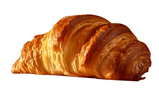 Freshly baked crusty croissants isolated on transparent background png