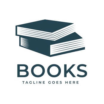Pile of Books Inspiration Retro Vintage Style Logo Design Success Education Vector, Books Stack of Career School Logo design vector