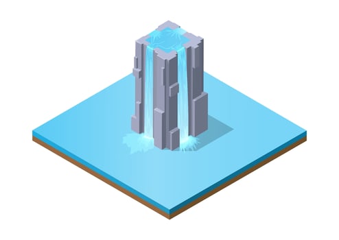 Isometric rocky mountain vector