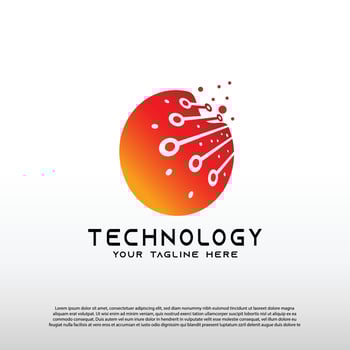 Technology logos, future technology icons, gear logos, circuit style lines, vector illustration elements