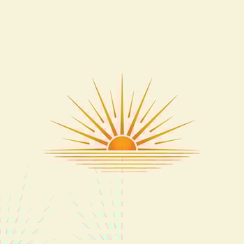 sun logo design on the horizon. summer sign or symbol. Sun icon vector. illustration element. vector