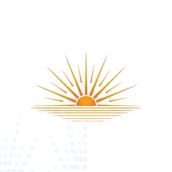 sun logo design on the horizon. summer sign or symbol. Sun icon vector. illustration element. vector