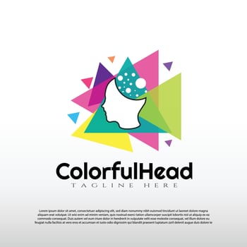 Human face logo with circuit technology concept -vector vector
