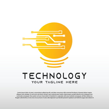 Technology logo with light bulb concept. bulb idea. technology and network icon -vector vector