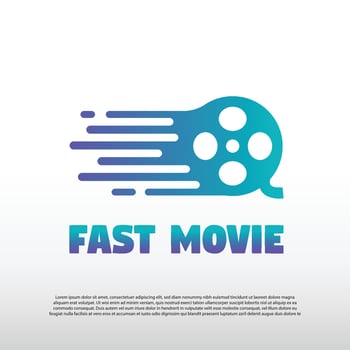 Fast movie logo design -vector vector