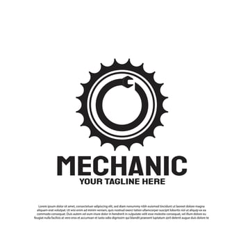 Industrial logo with gear and wrench concept. Engineering and mechanic sign or symbol. technology icon -vector vector