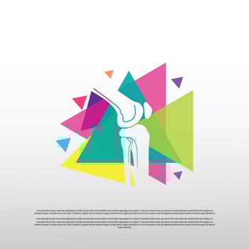 knee bone logo. with colorful concept. healthcare and medical symbol. illustration element vector