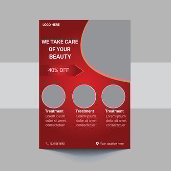 Beauty Care Spa Hair Salon Flyer Editable A4 Size Brochure Template Cover Design vector
