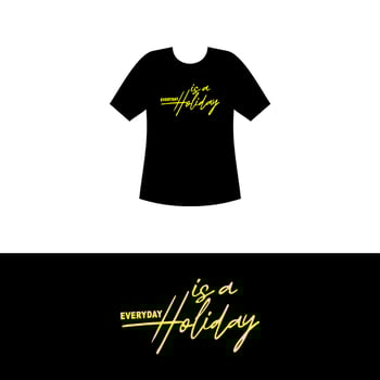 Black t-shirt design with yellow text. Vector t-shirt