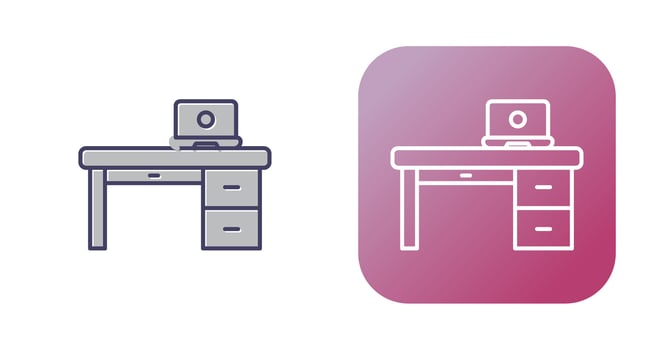 Office Desk Vector Icon