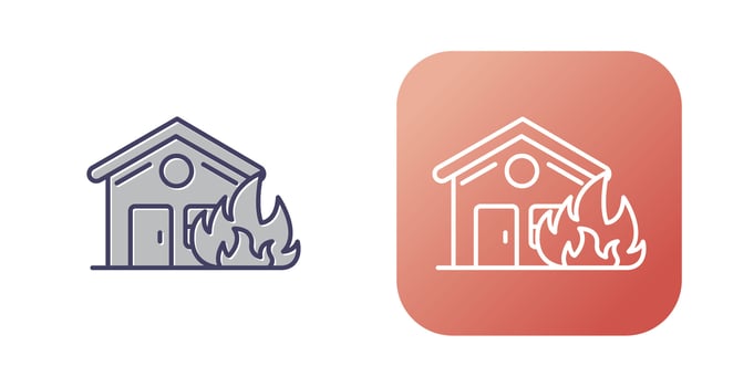 House On Fire Vector Icon