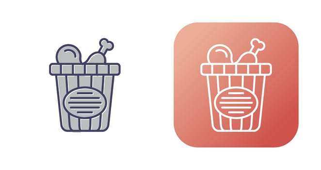 Chicken Bucket Vector Icon