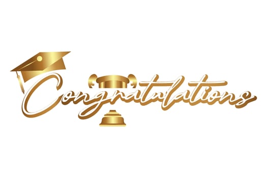 Vector congratulation text isolated white background