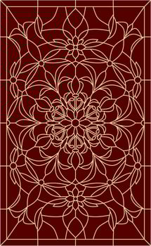 Vector red floral square ornament. Patterns of the peoples of Europe. Greek and Roman stencil.