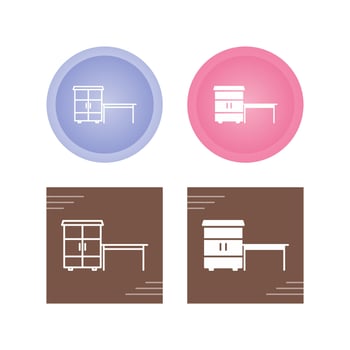 Table with Shelves Vector Icon