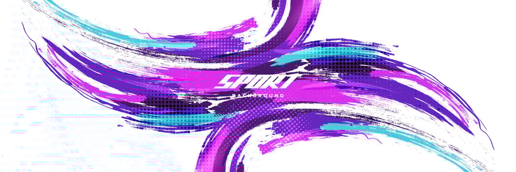 Abstract and Colorful Brush Background with Halftone Effect. Brush Stroke Illustration for Banner, Poster, or Sports Background. Scratch and Texture Elements For Design vector