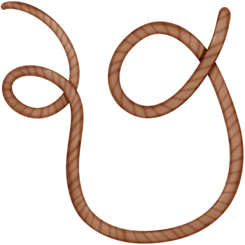 a brown rope with a loop on it isolated on transparent background png
