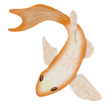 Koi Orange Flower Pattern png