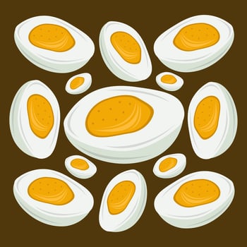 Soft boiled egg vector illustration for graphic design and decorative element