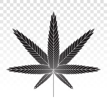 Cannabis or marijuana hemp leaf flat icon vector