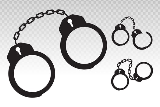 Police handcuffs flat icon for apps or website vector