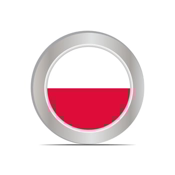 The national flag of the Republic of Poland is isolated in official colors. vector