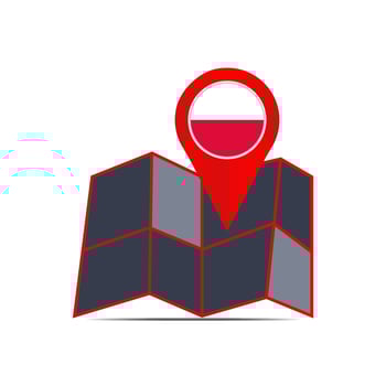 Poland map icon with country flag vector
