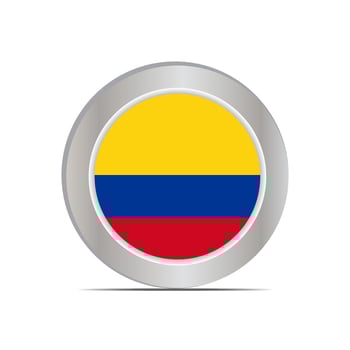 The national flag of Colombia is isolated in official colors. vector