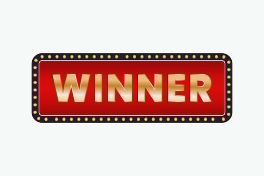 winner text sign vector