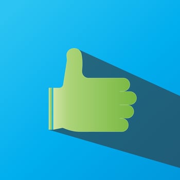 thumbs up icon in vector shape
