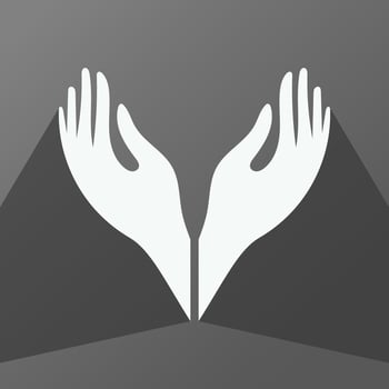 Hand icon. vector illustration of cupped hands