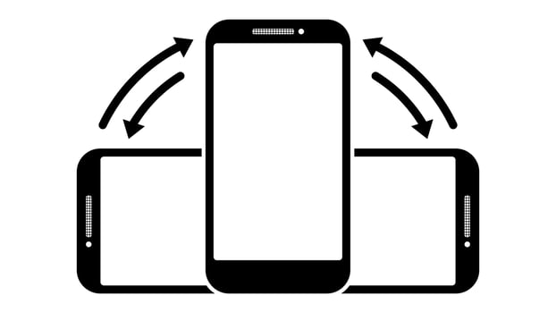 Rotate smart phone icon on a white background. flat design, mobile vector illustration elements for websites or mobile applications.