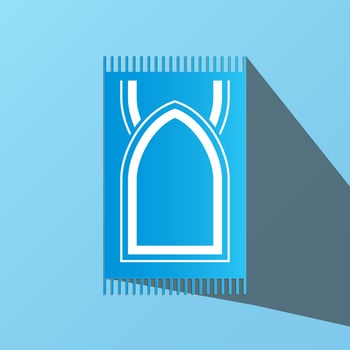 Islamic prayer rug vector