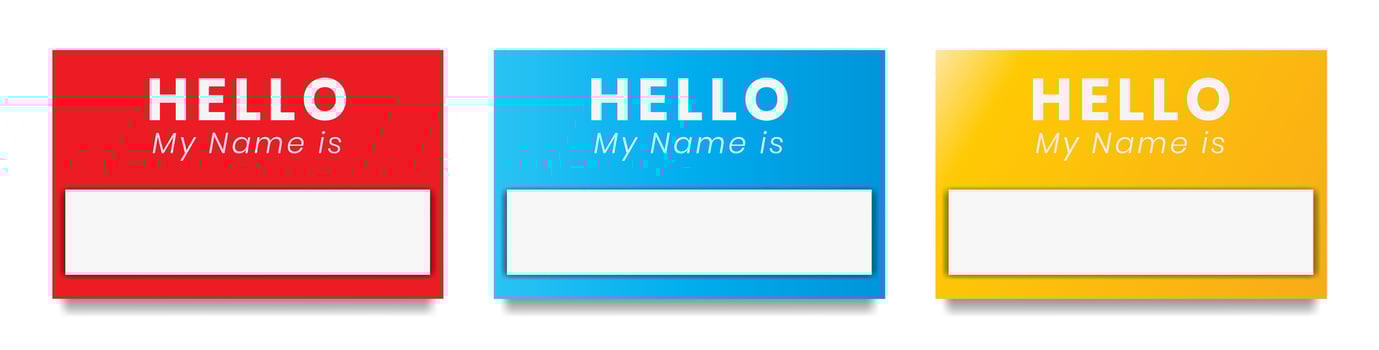 Hello, my name is. flat introduction label vector