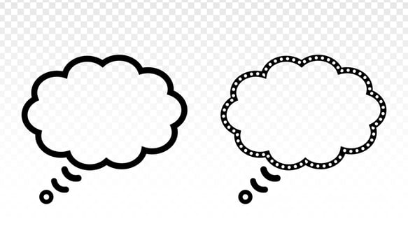 Thought bubble.  Thinking cloud line art vector icon for apps and websites