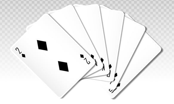 Straight flush diamond poker card. Flat vector icon for casino apps and websites
