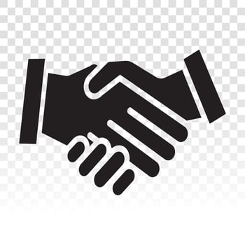 Business agreement handshake icon for application and website vector