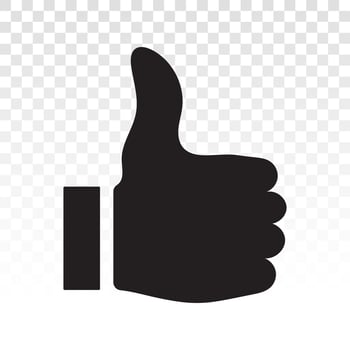 Thumbs up flat icon for apps and websites vector