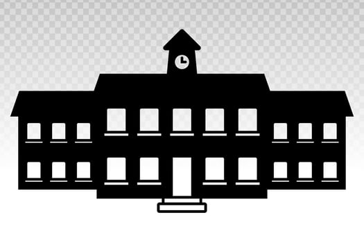 School building  flat icon for educational apps and websites vector