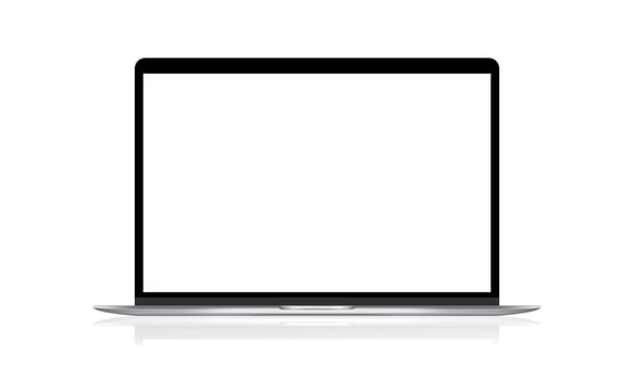 Realistic laptop vector illustration with a blank screen