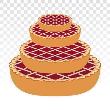 stack of apple pie cakes or cherry pie - flat icons for apps and websites vector