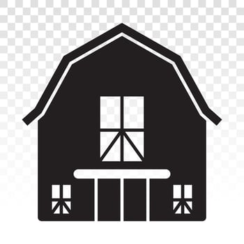 Barn or farm house flat vector icon for apps or websites