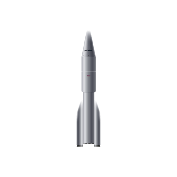 Space rocket or launching spacecraft, realistic illustration isolated. png