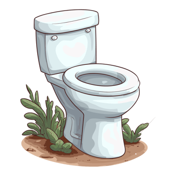 White Toilet bowl with open lid illustration png
