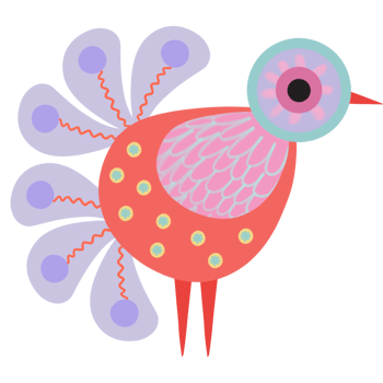 Bird minimal colorful love story png