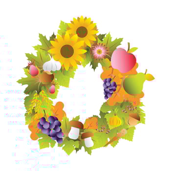 Autumn wreath, harvest vector